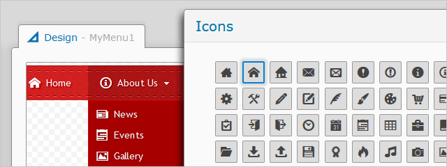 Dropdown Menu with Icons